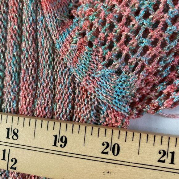 Krazy Kat Womens NWT Pink and Blue Long Line Cardigan with Glitter Size XXL - Picture 10 of 12